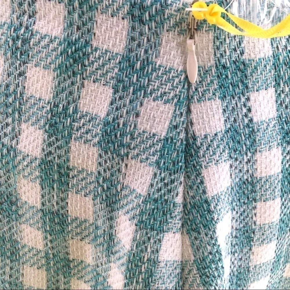 CeCe Frayed Tweed‎ Frame Gingham Pencil Mini Skirt